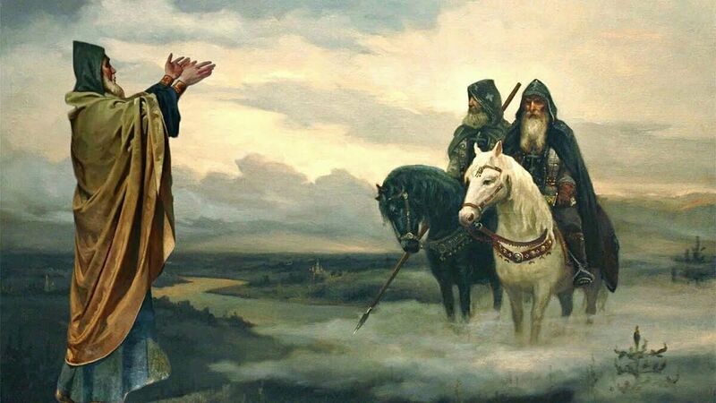 Сергий Радонежский благословляет Пересвета и Ослябю.jpg