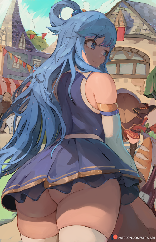 Aqua konosuba by miraihikariart.png