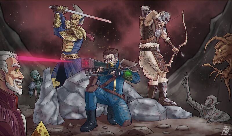Morrowind, Skyrim и Fallout кроссовер от Kim Sydney Rose.jpg